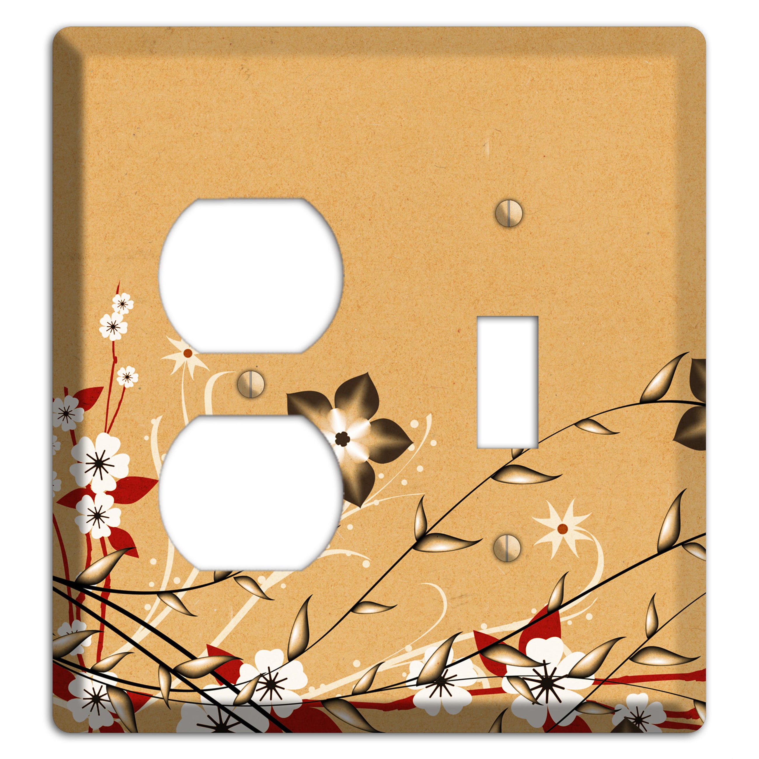 Delicate Red Flowers 2 Duplex / Toggle Wallplate