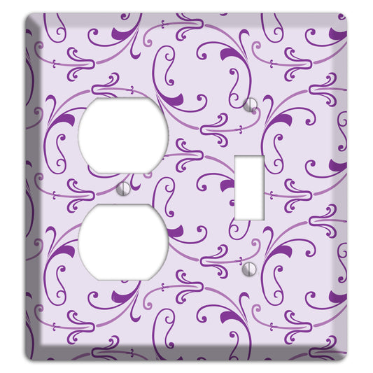 Lilac Victorian Sprig Duplex / Toggle Wallplate