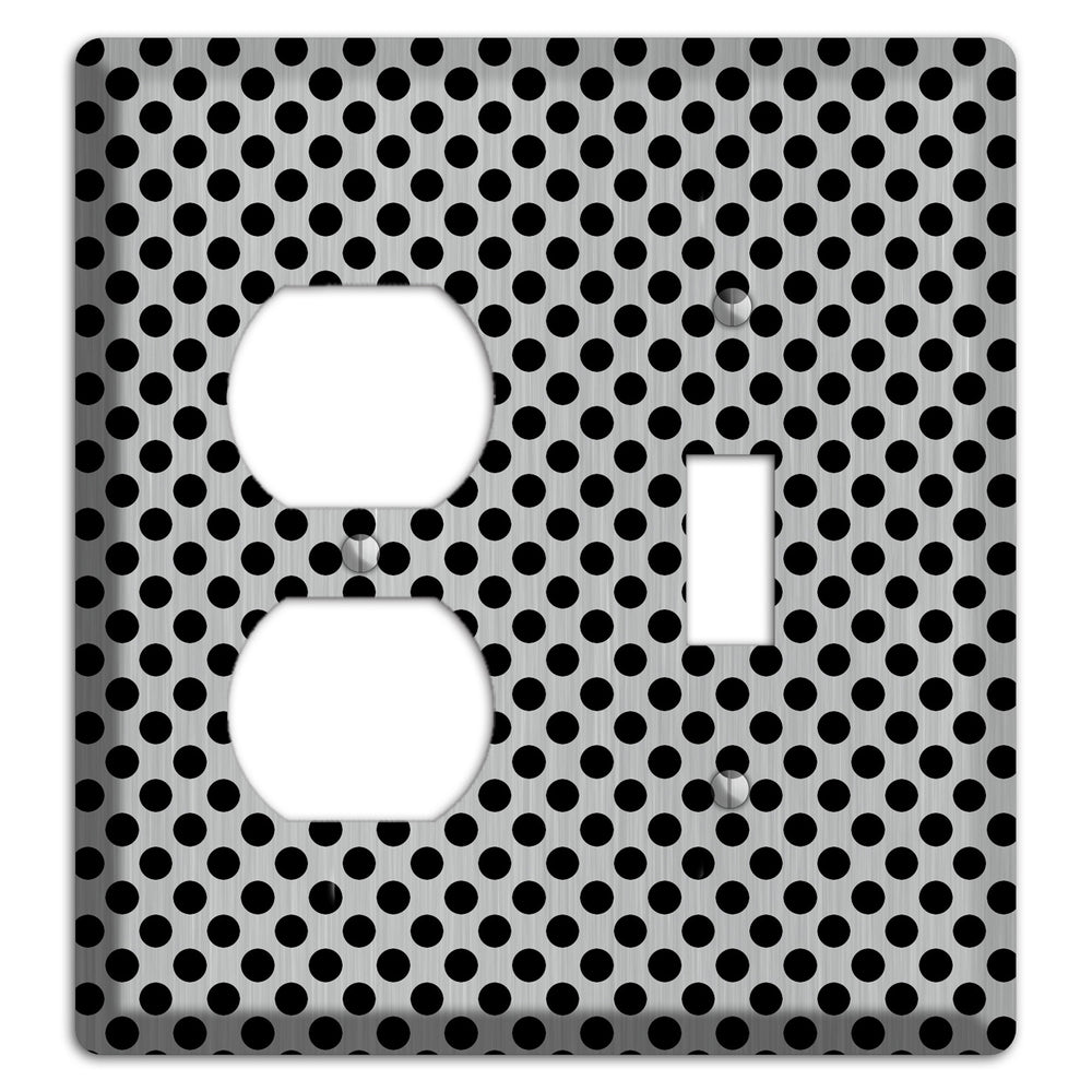Packed Small Polka Dots Stainless Steel Duplex / Toggle Wallplate