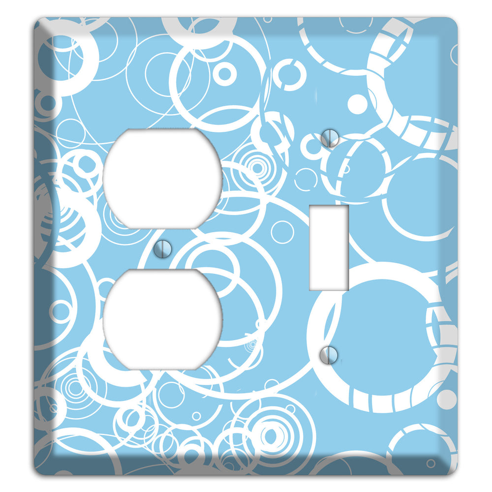 Light Blue Circles Duplex / Toggle Wallplate