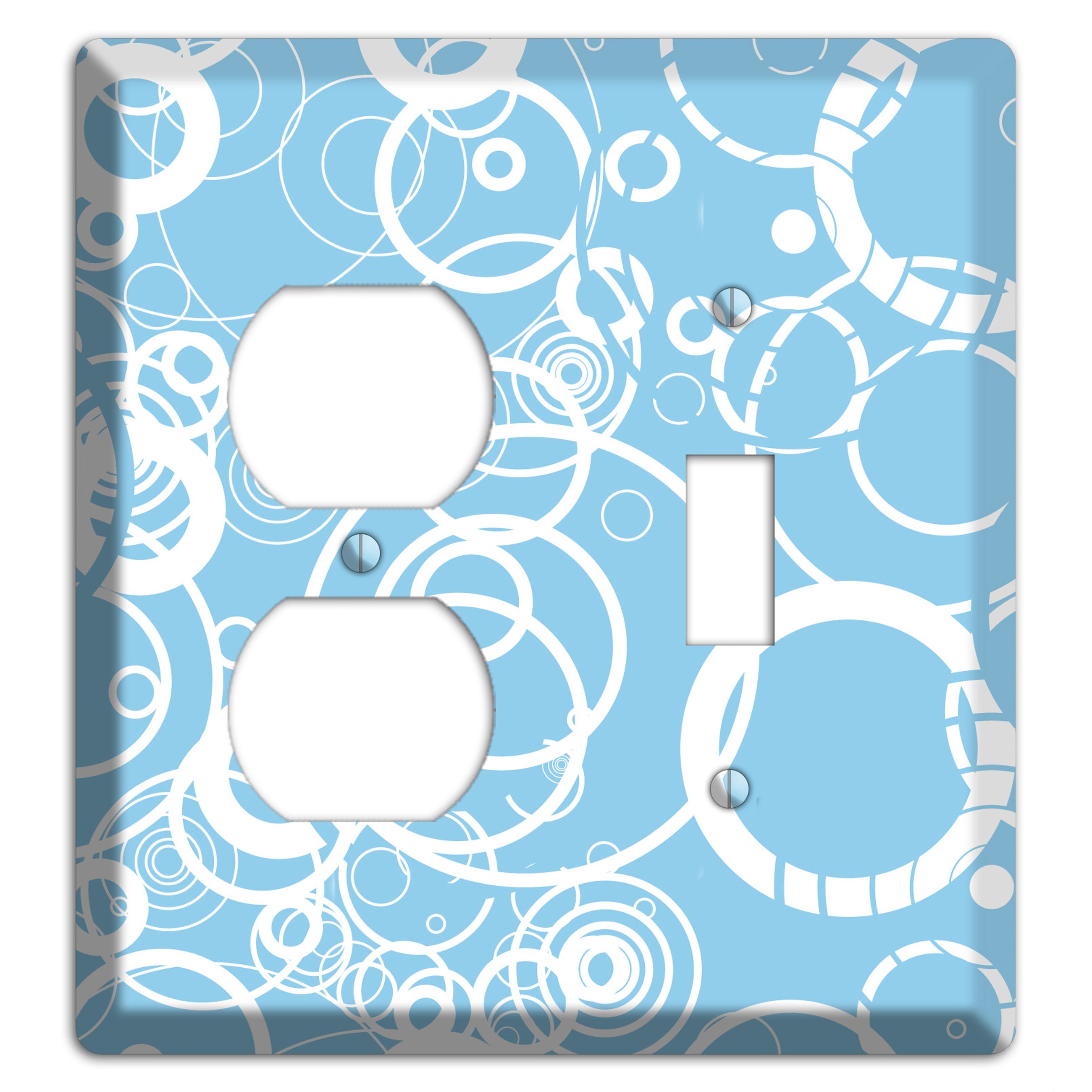 Light Blue Circles Duplex / Toggle Wallplate