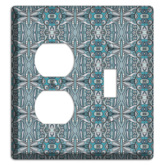 Blue Tapestry Duplex / Toggle Wallplate