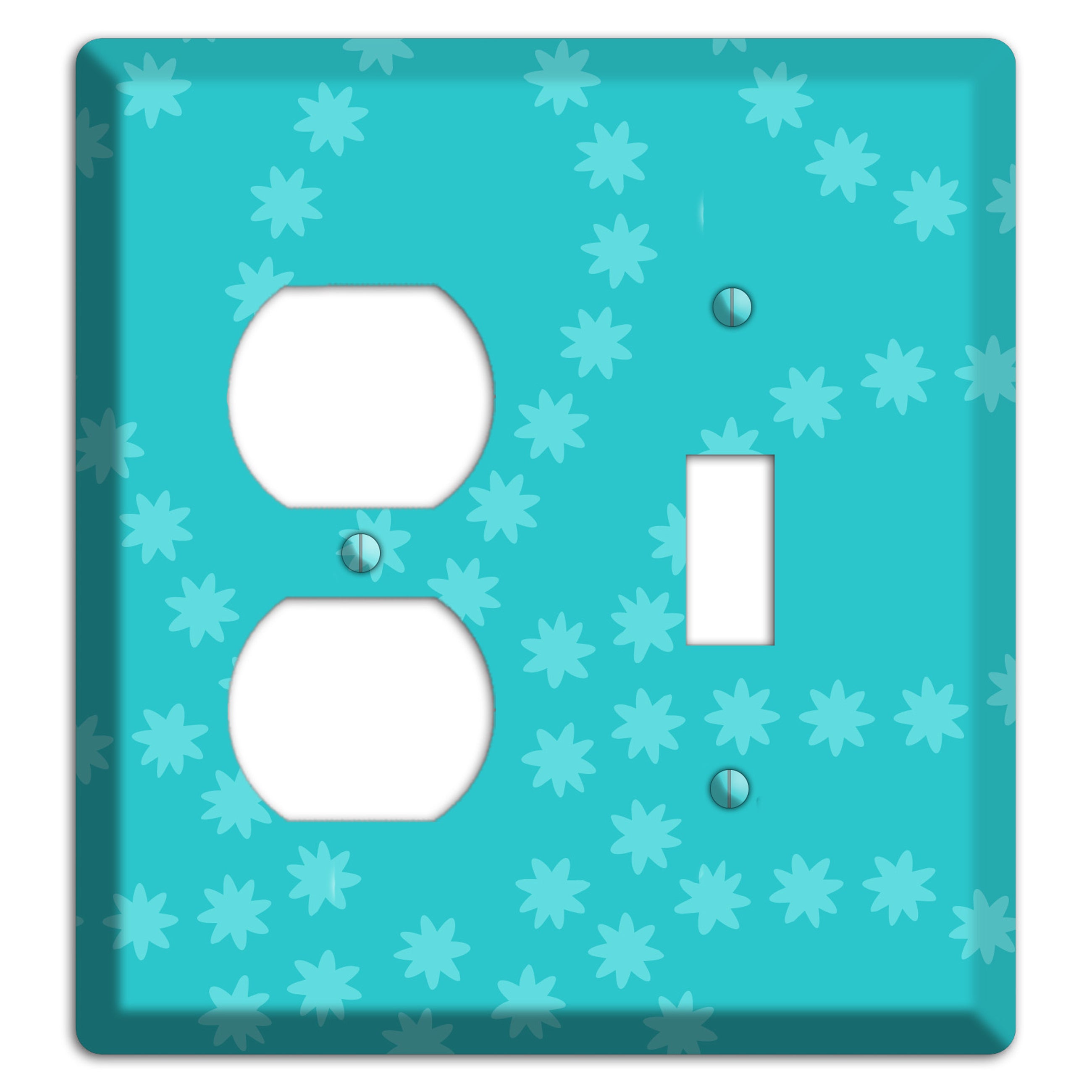 Multi Turquoise Constellation Duplex / Toggle Wallplate