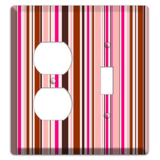 Pink Stripes Duplex / Toggle Wallplate