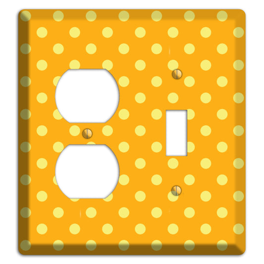Orange and Yellow Polka Dot Duplex / Toggle Wallplate