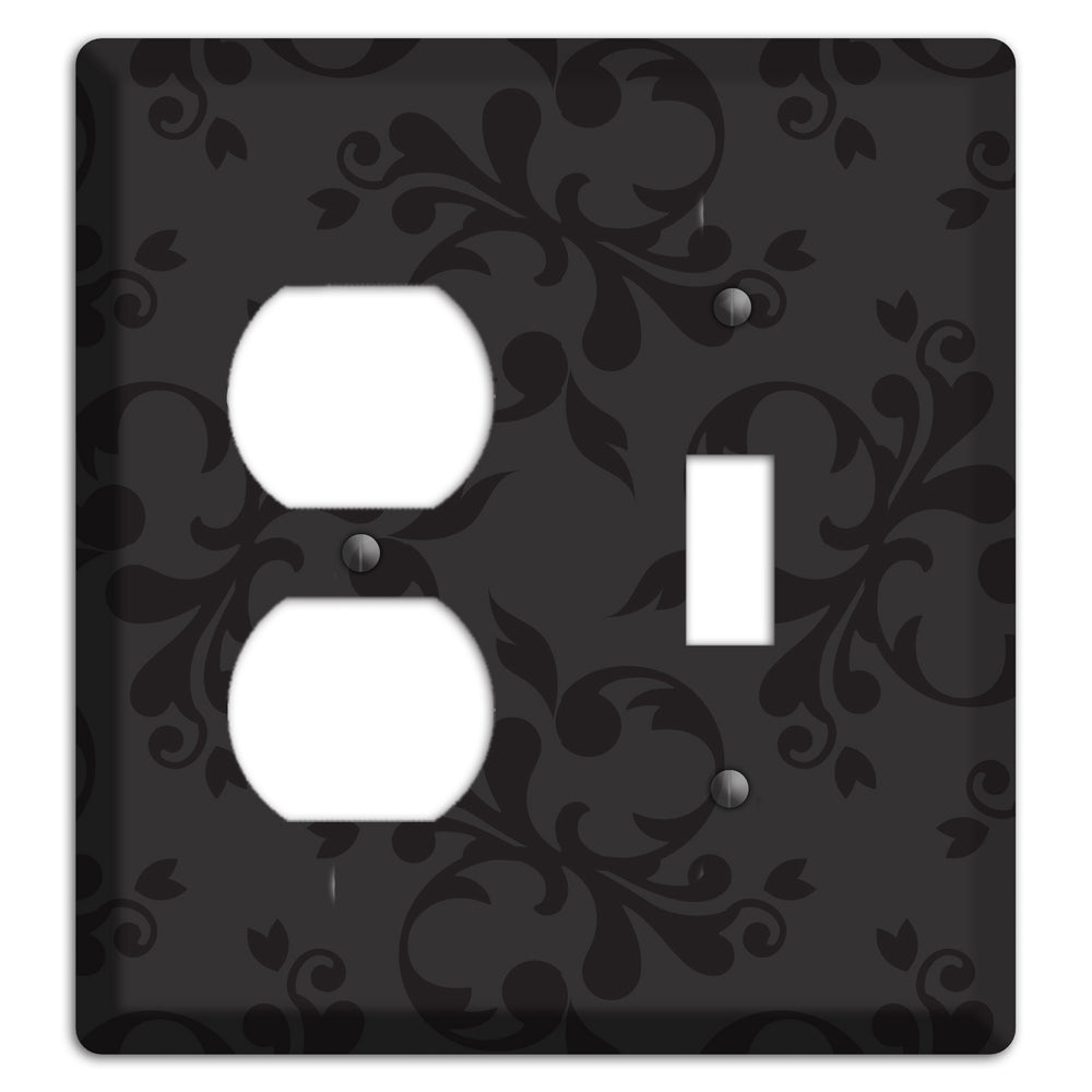 Black Victorian Toile Duplex / Toggle Wallplate