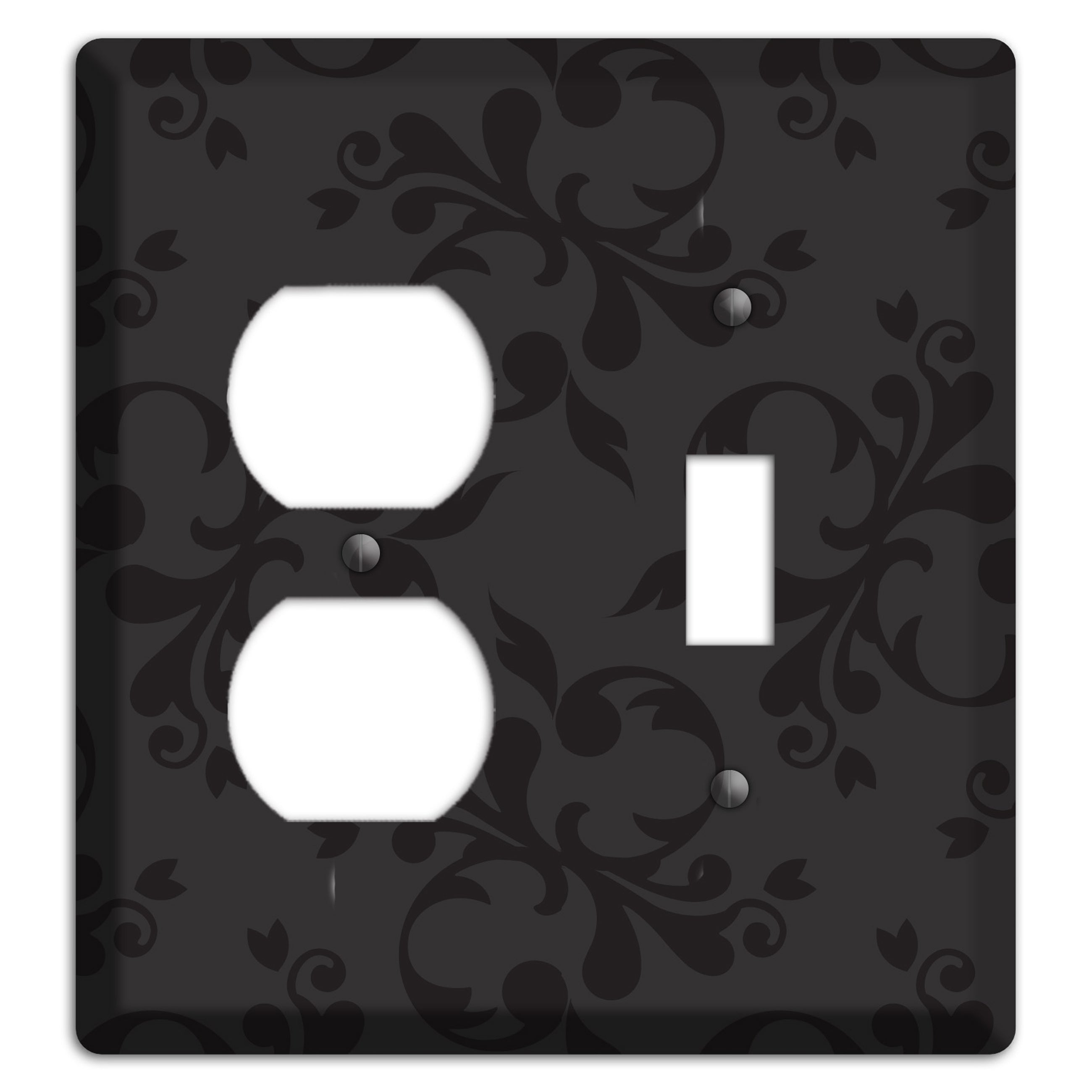 Black Victorian Toile Duplex / Toggle Wallplate