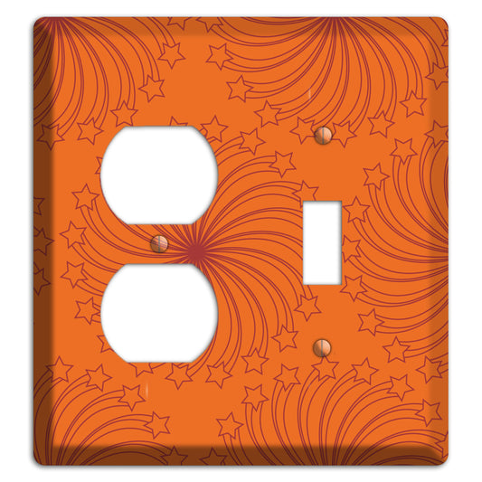 Multi Orange Star Swirl Duplex / Toggle Wallplate