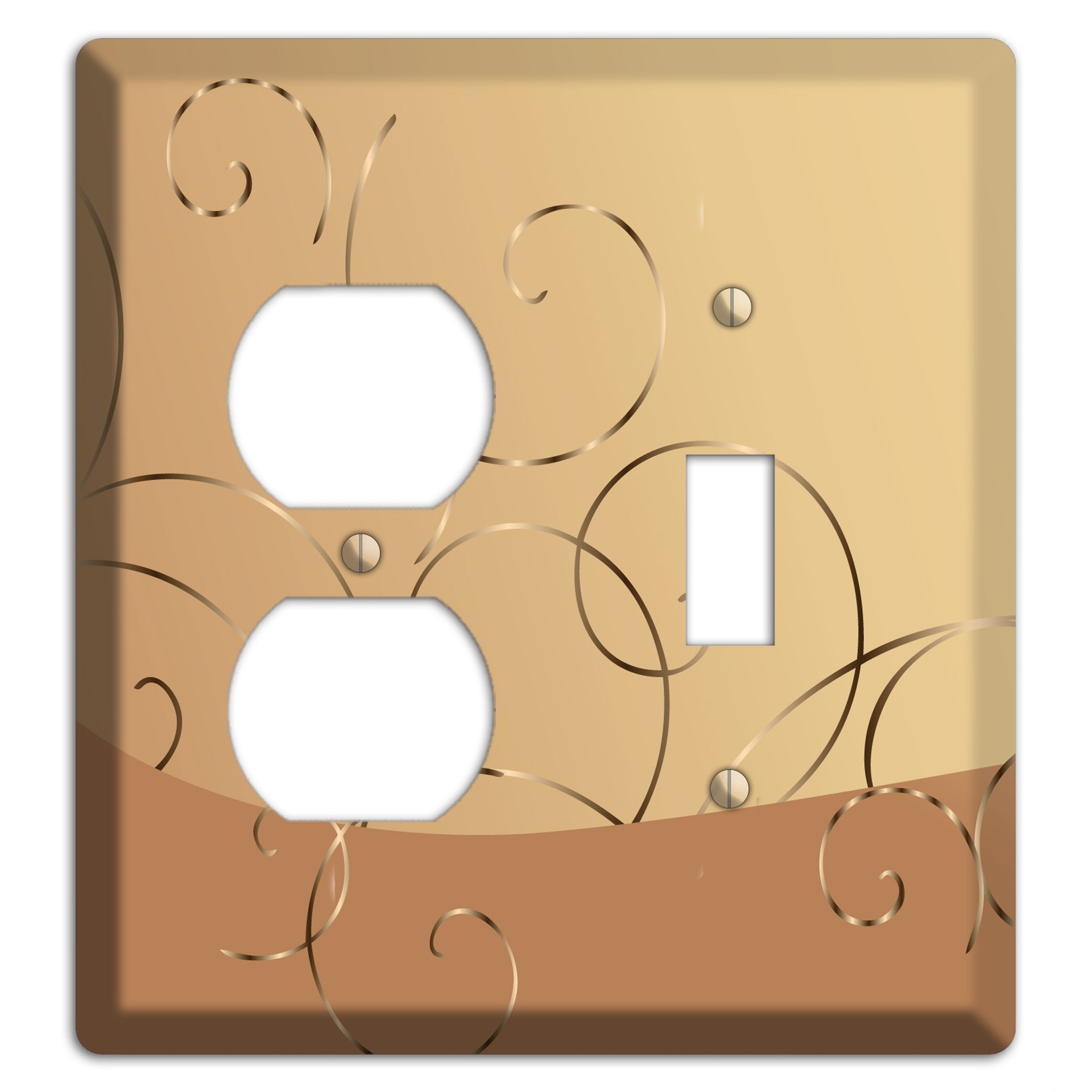 Light Brown and Beige Swirl Duplex / Toggle Wallplate