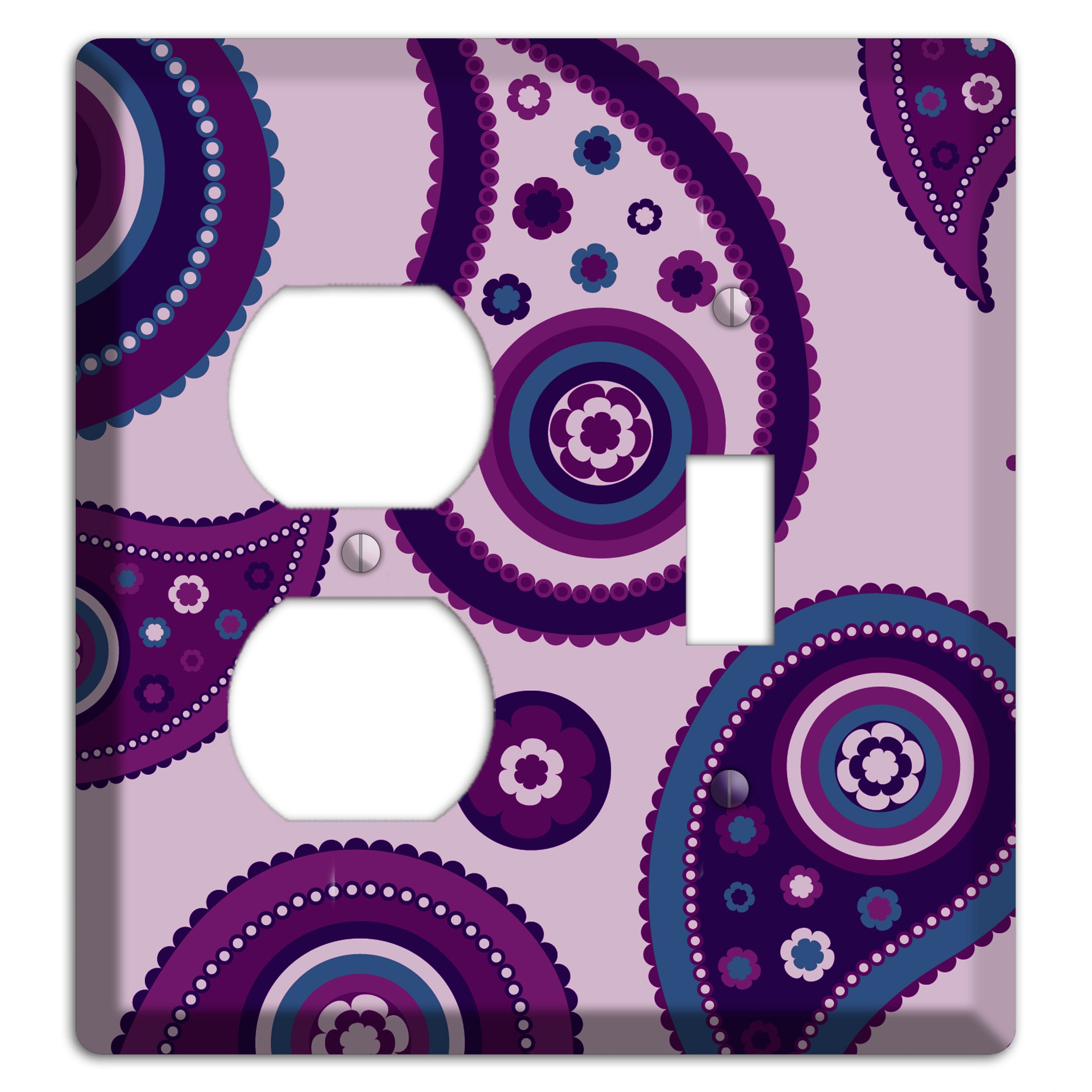 Light Purple Pailsey Duplex / Toggle Wallplate