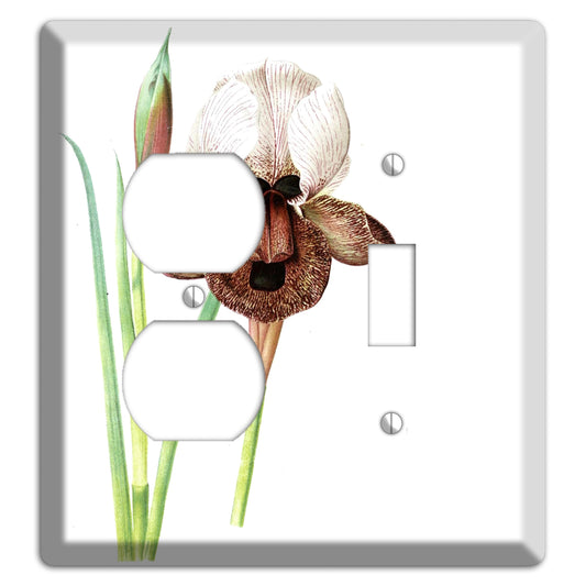 White iris Duplex / Toggle Wallplate
