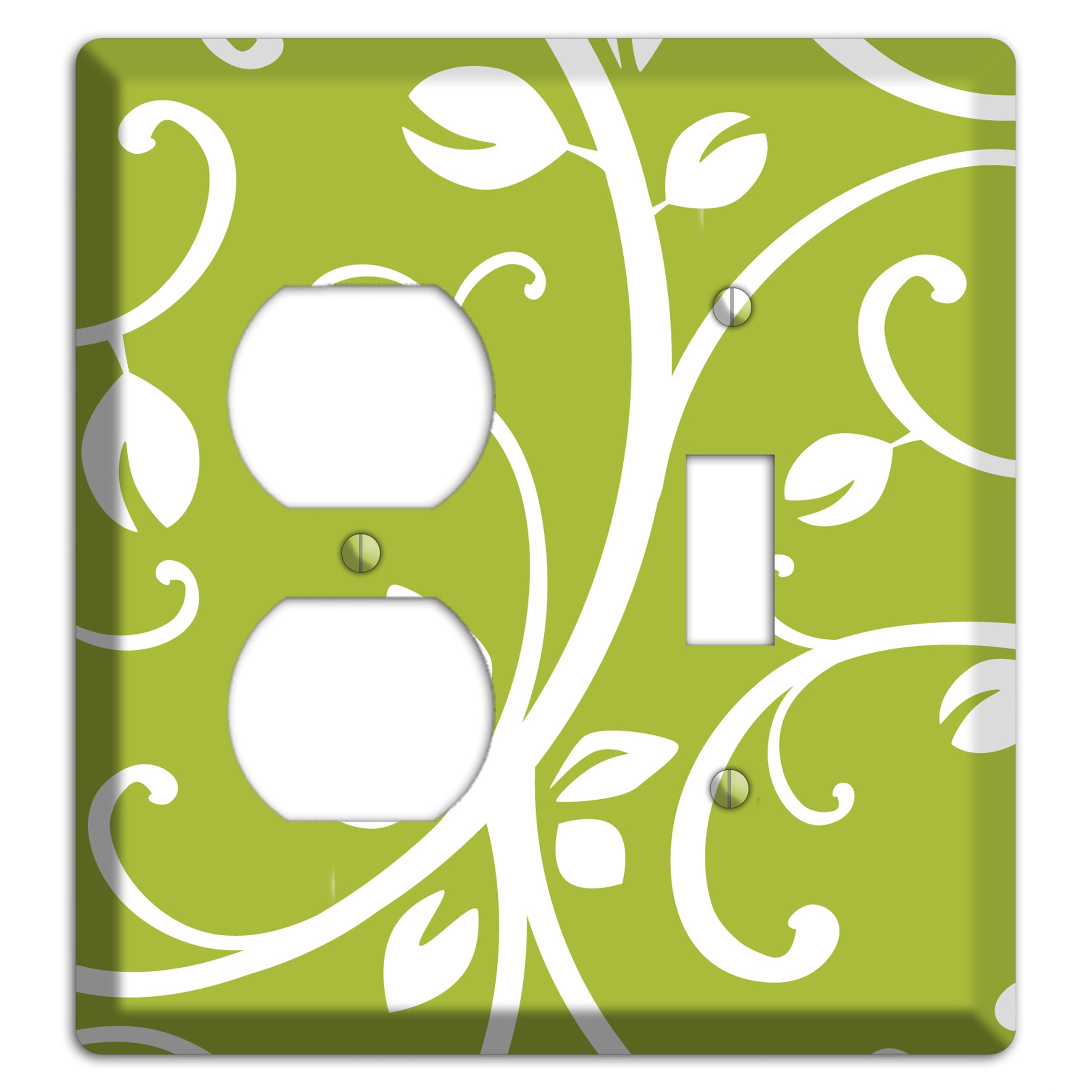 Green Bud Sprig Duplex / Toggle Wallplate