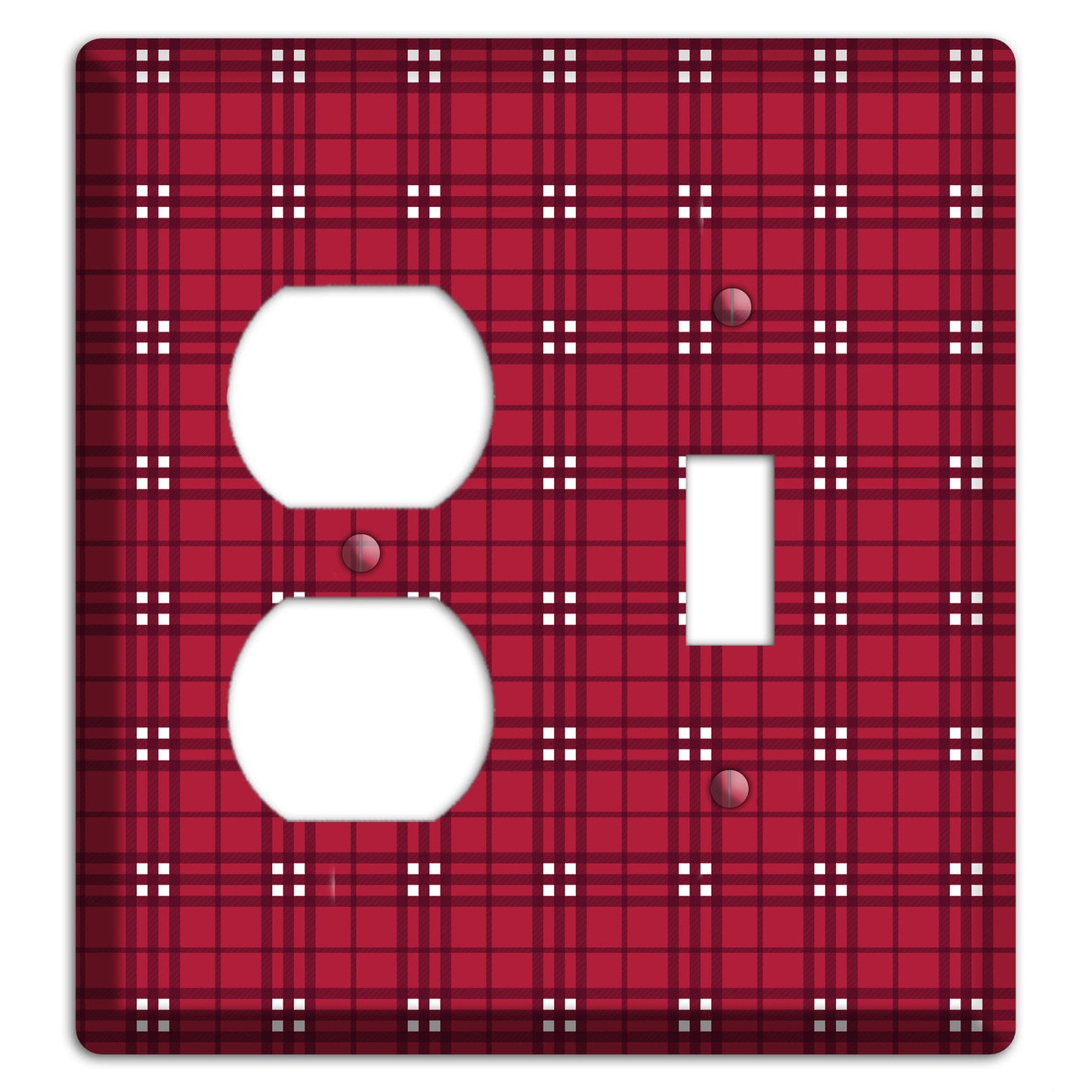 Red and White Plaid Duplex / Toggle Wallplate