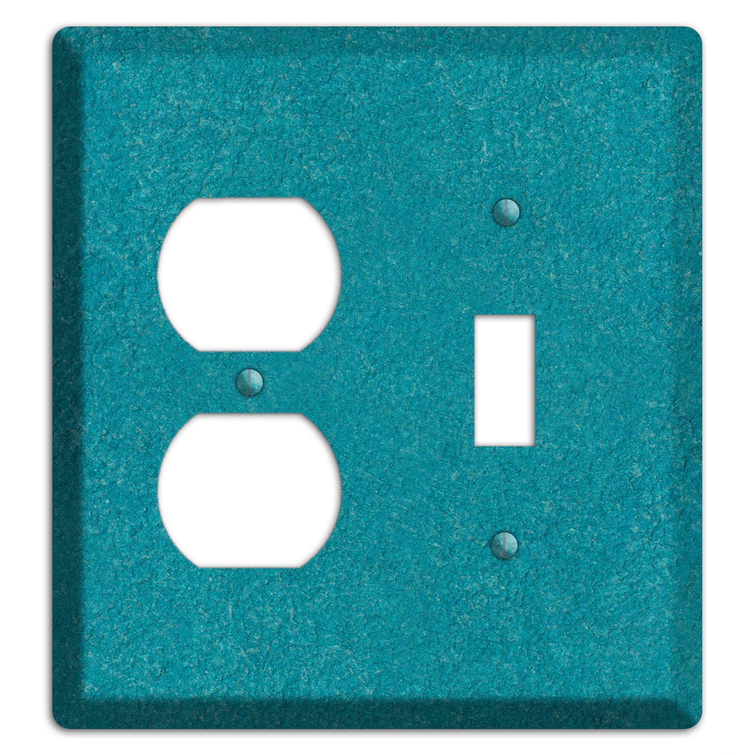 Stucco Teal Duplex / Toggle Wallplate