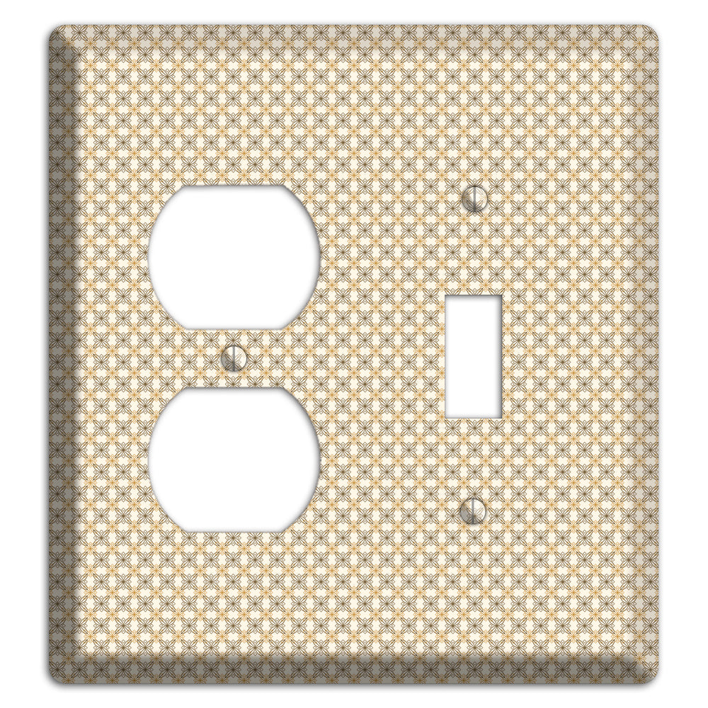 Multi Beige Tiled Arabesque Duplex / Toggle Wallplate