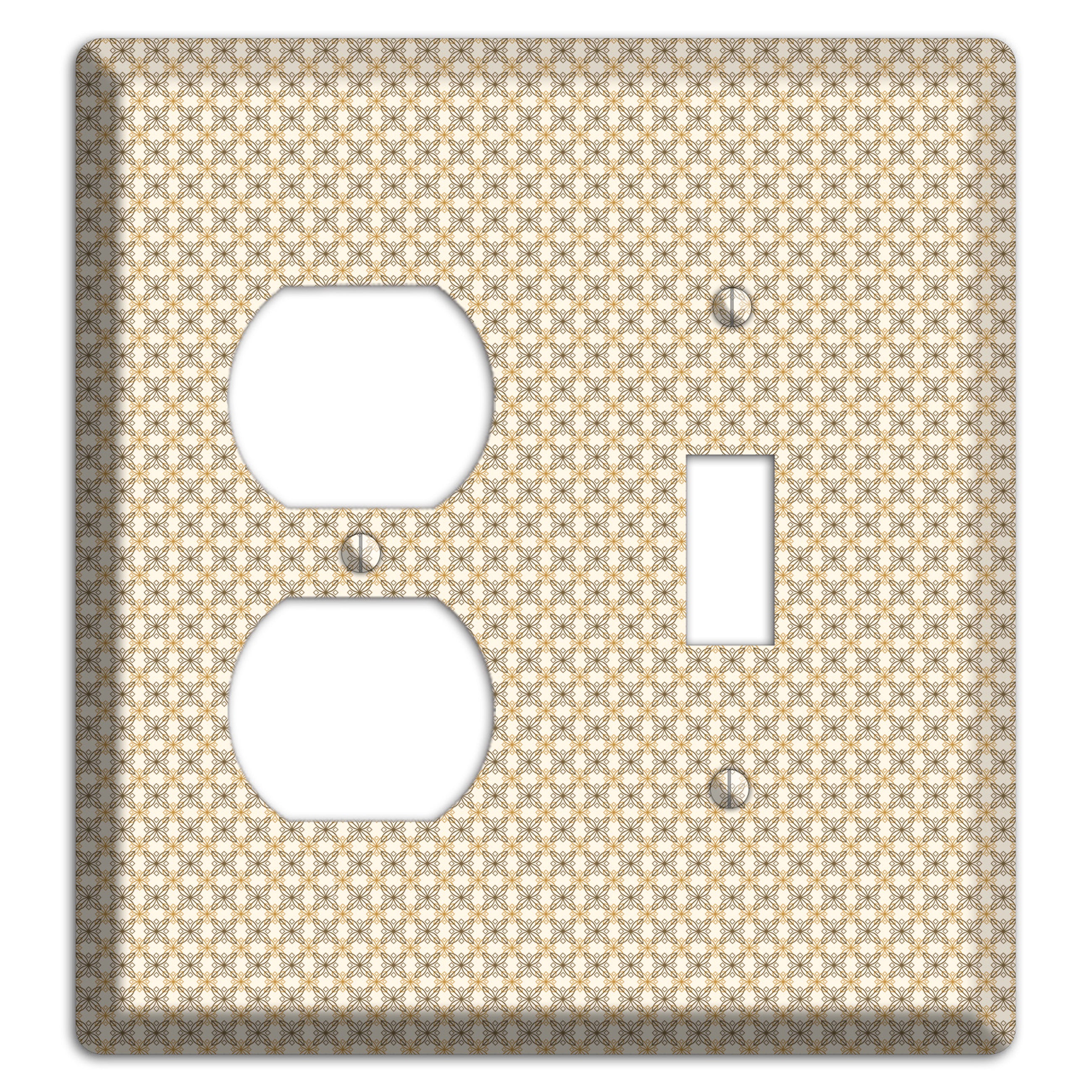 Multi Beige Tiled Arabesque Duplex / Toggle Wallplate