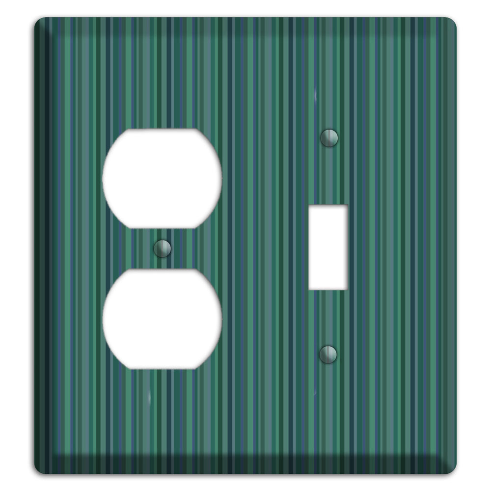 Multi Jade Vertical Stripes Duplex / Toggle Wallplate