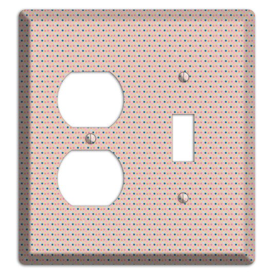 Multi Dusty Pink Tiny Dots Duplex / Toggle Wallplate