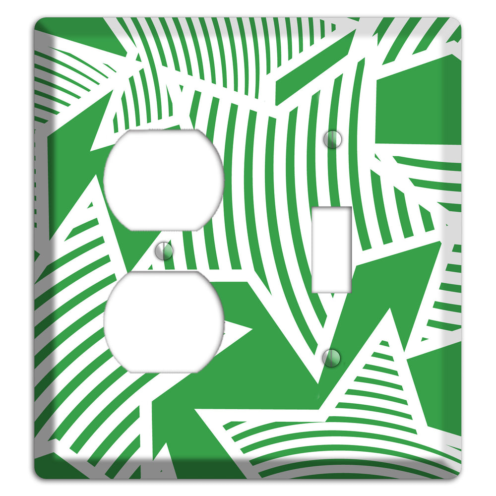 Green with Large White Stars Duplex / Toggle Wallplate