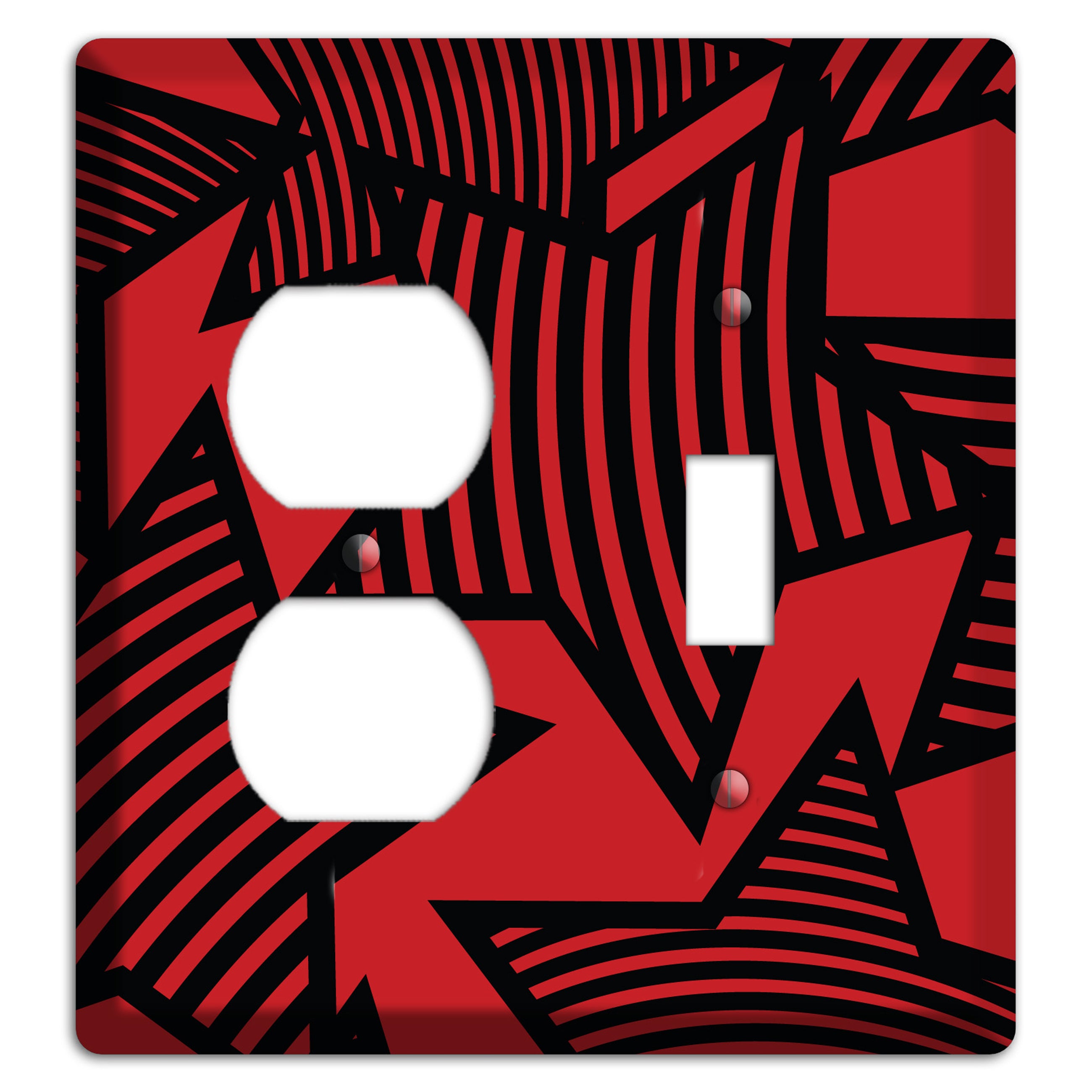 Red with Large Black Stars Duplex / Toggle Wallplate