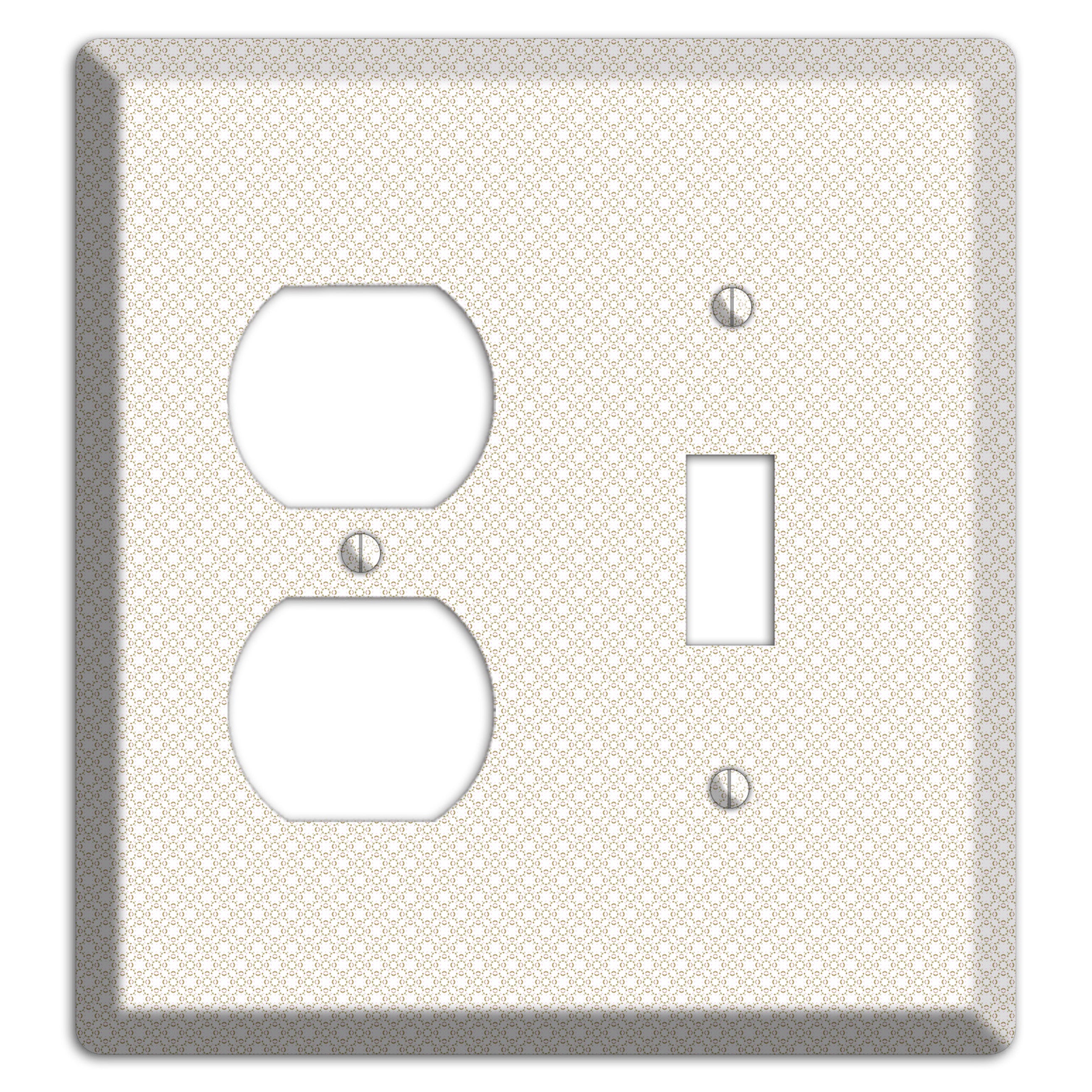 Off White Geometric Duplex / Toggle Wallplate