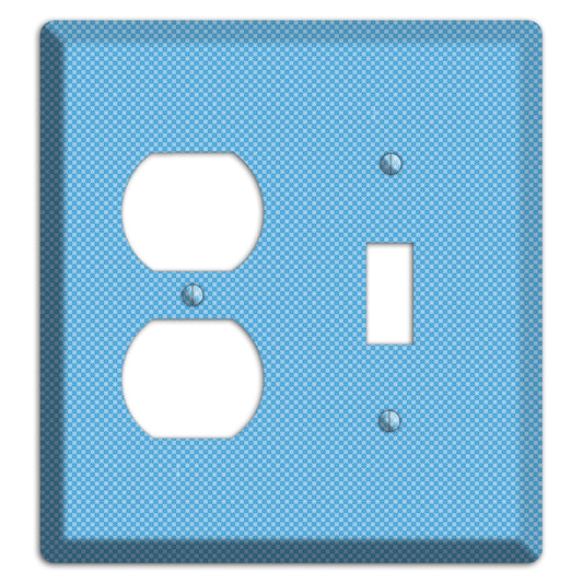 Light Blue Tiny Check Duplex / Toggle Wallplate