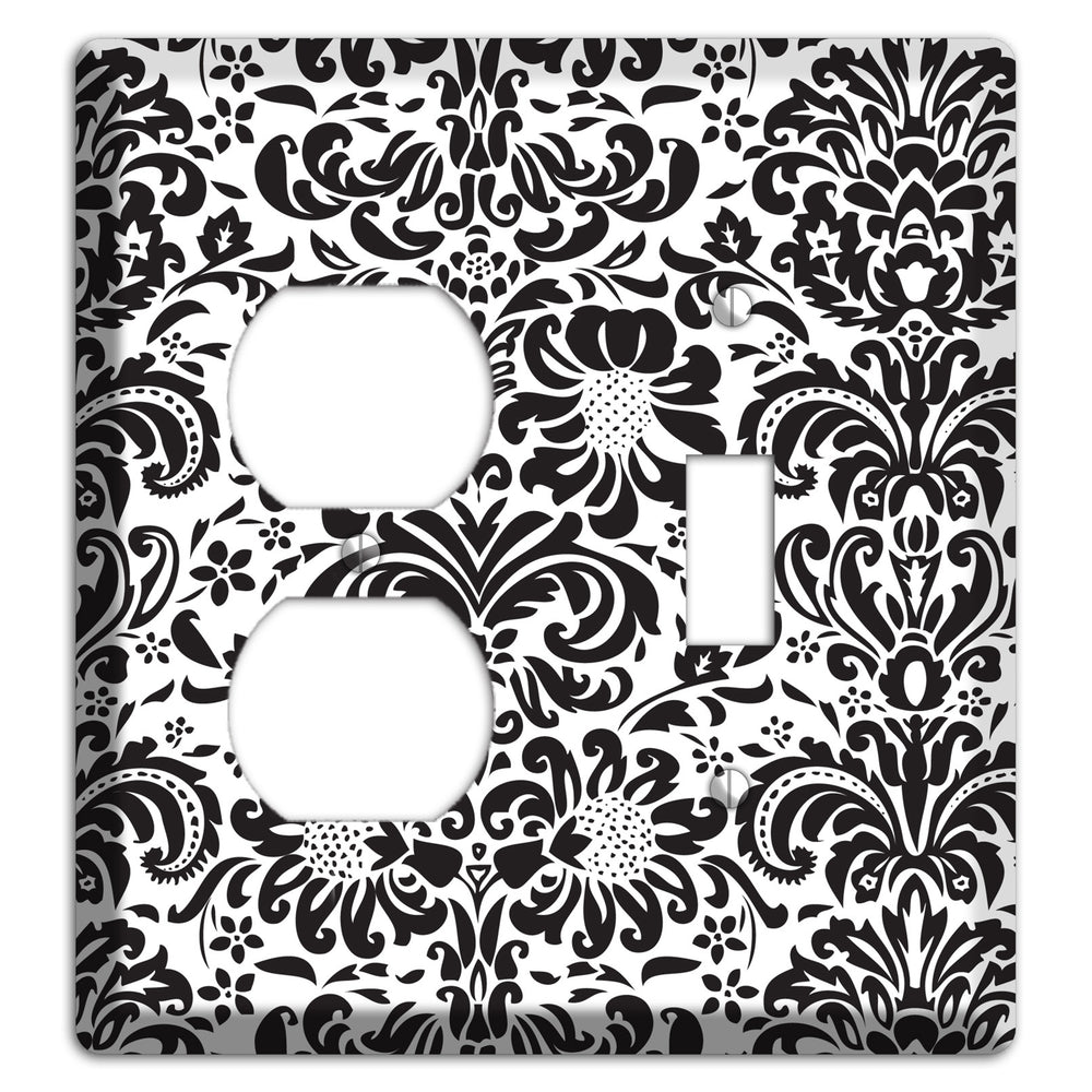 White with Black Toile Duplex / Toggle Wallplate