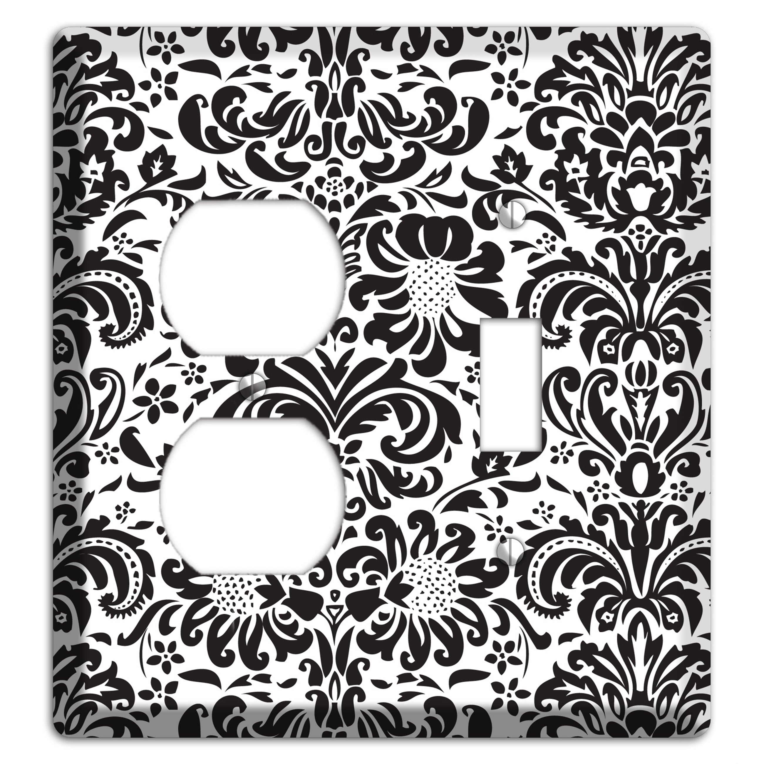 White with Black Toile Duplex / Toggle Wallplate