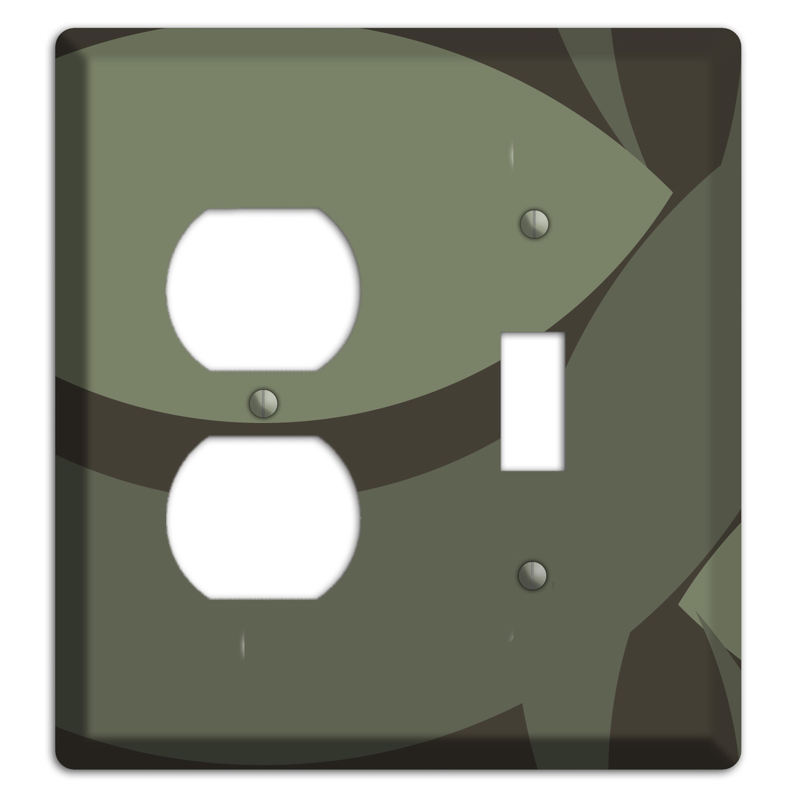 Olive Abstract Duplex / Toggle Wallplate