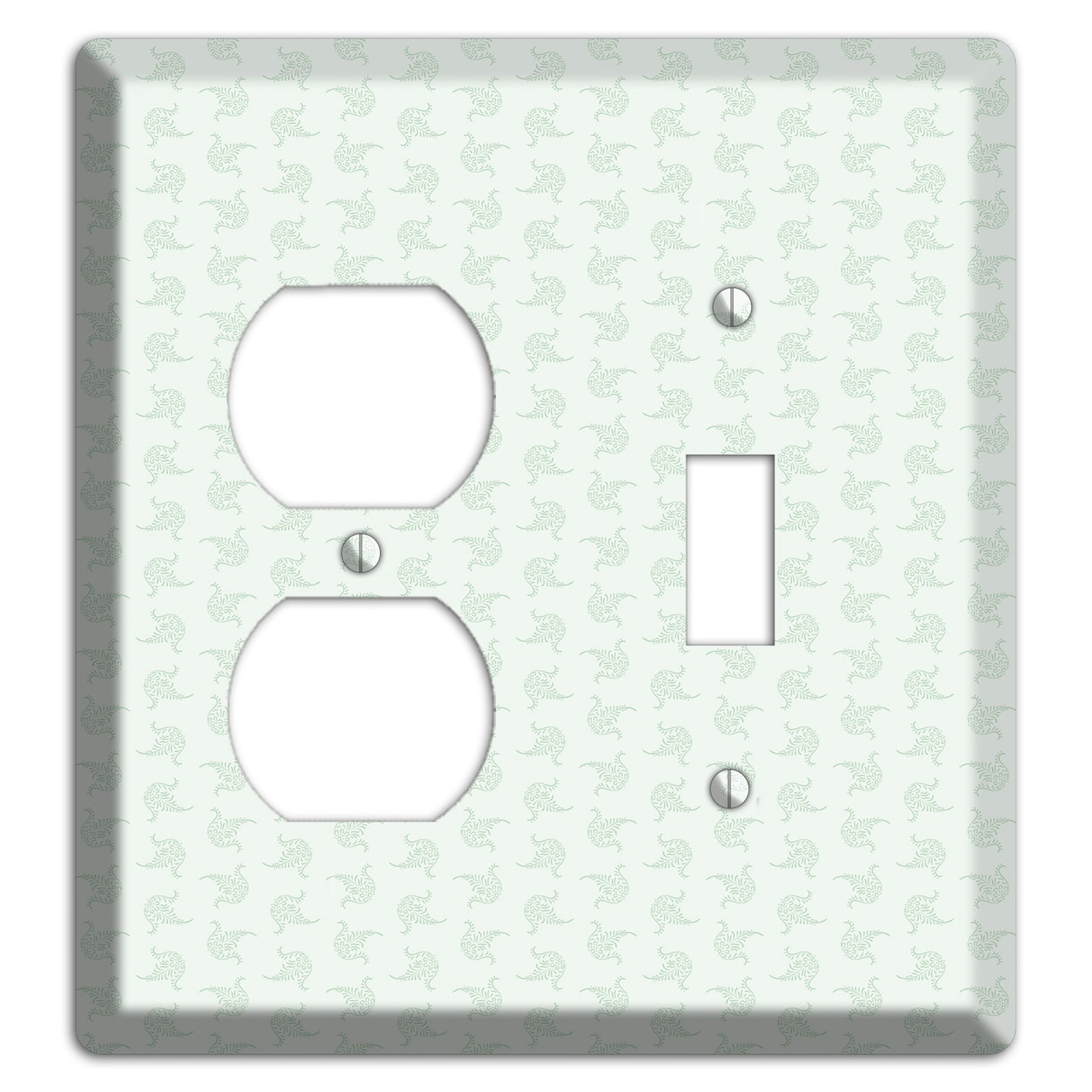 Mint Tiny Trefoil Cartouche Duplex / Toggle Wallplate