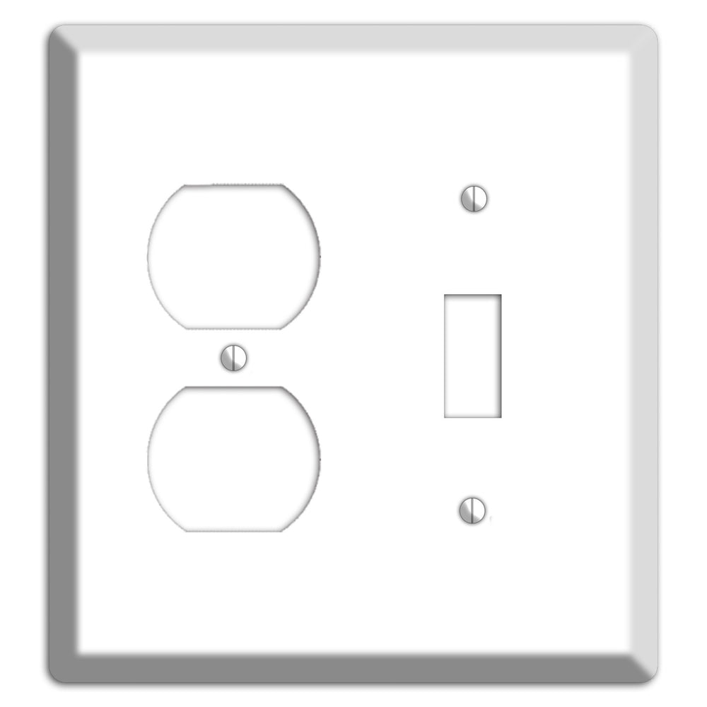 White Metal Duplex / Toggle Wallplate