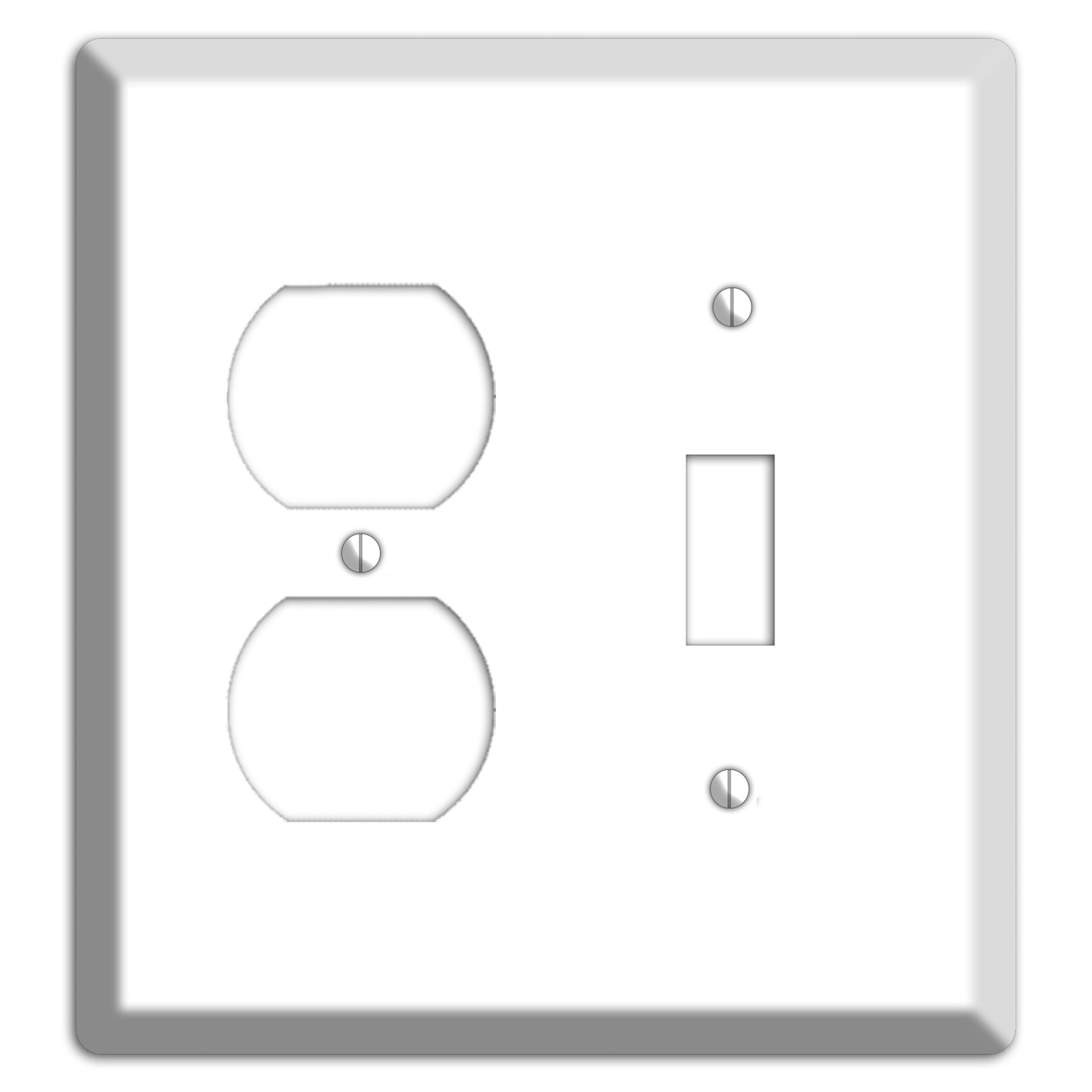 White Metal Duplex / Toggle Wallplate