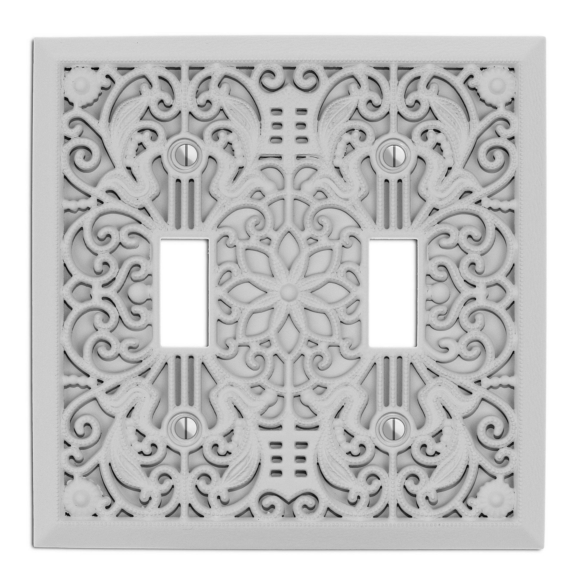Gray Filigree Shabby Chic Double Toggle:Wallplatesonline.com
