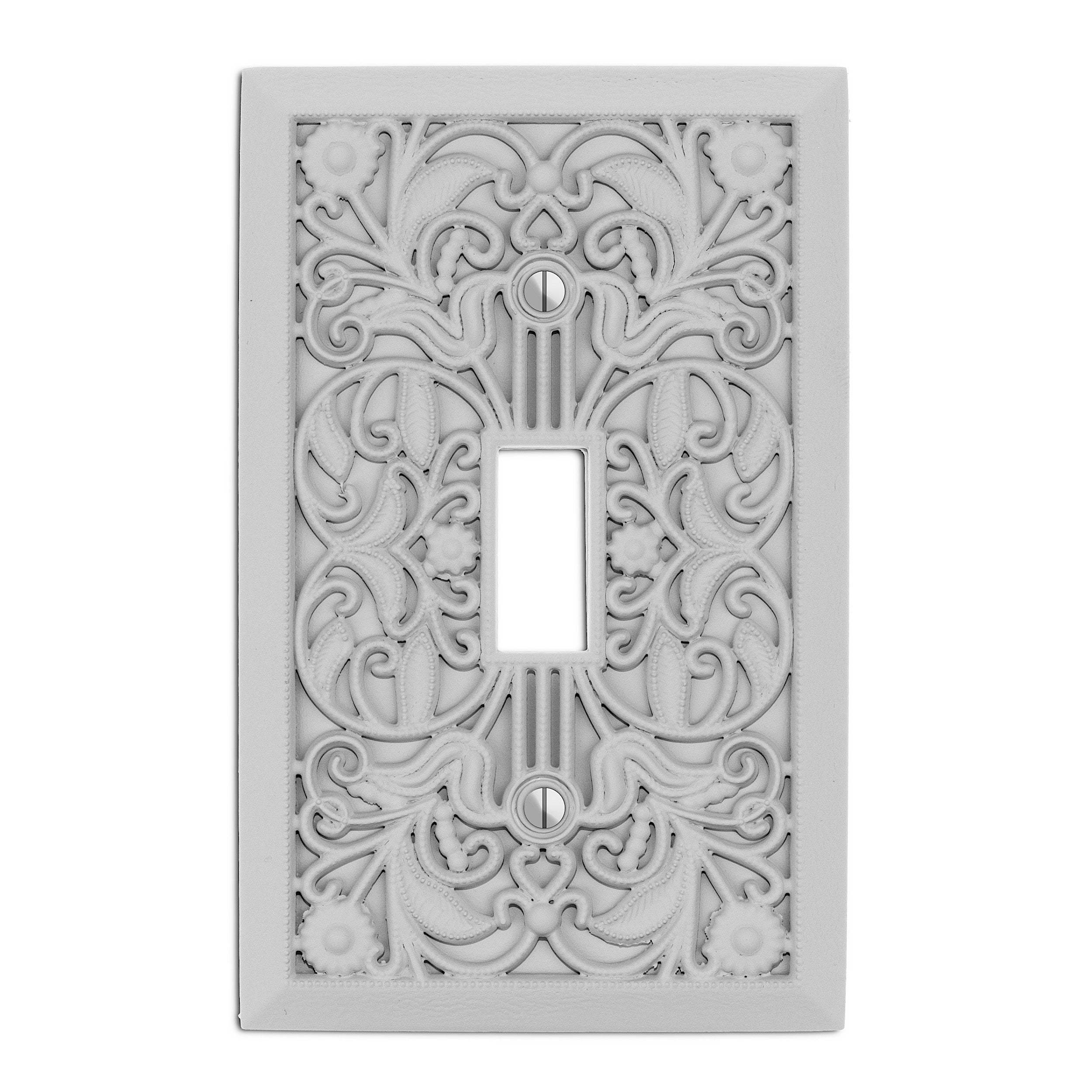 Gray Filigree Shabby Chic Cover Plates:Wallplatesonline.com