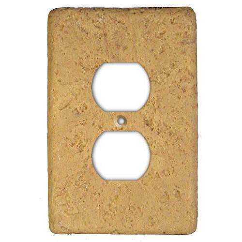 Honey Gold Stone Duplex Outlet Switchplate - Wallplatesonline.com
