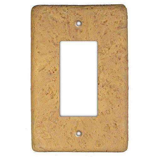 Honey Gold Stone Single Rocker Switchplate - Wallplatesonline.com
