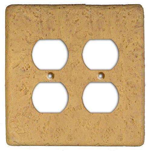 Honey Gold Stone 2 Duplex Outlet Switchplate - Wallplatesonline.com
