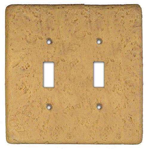 Honey Gold Stone Double Toggle Switchplate - Wallplatesonline.com