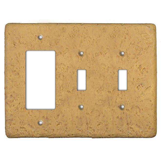 Honey Gold Stone 2 Toggle / Rocker Switchplate - Wallplatesonline.com