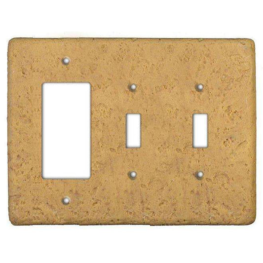 Honey Gold Stone 2 Toggle / Rocker Switchplate - Wallplatesonline.com