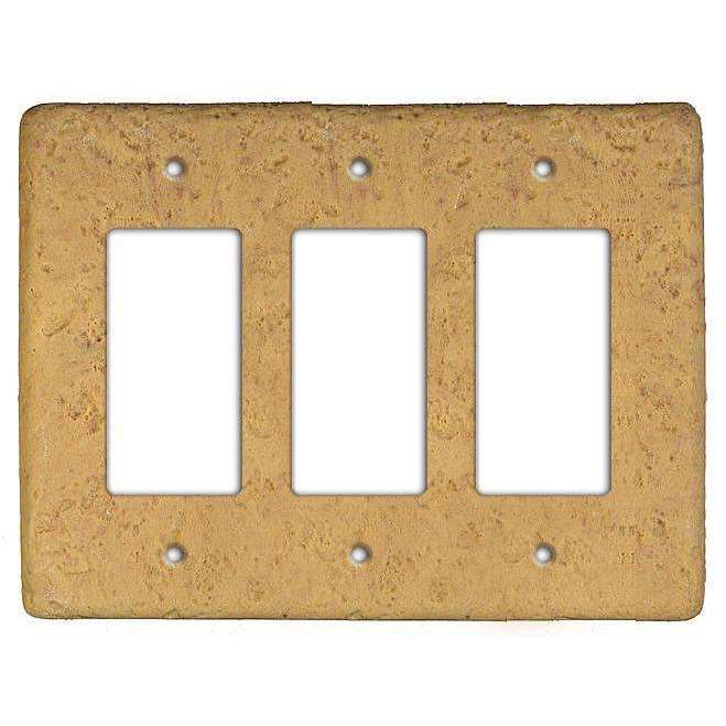 Honey Gold Stone Triple Rocker Switchplate - Wallplatesonline.com