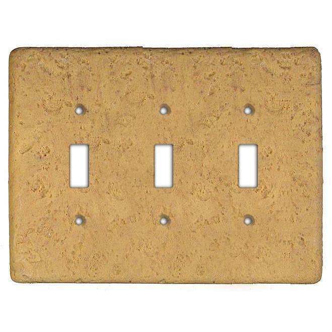 Stonique Honey Gold Stone Triple Toggle Switchplate