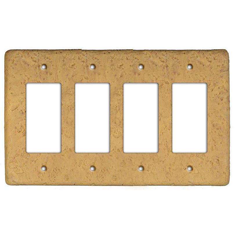 Honey Gold Stone Quad Rocker Switchplate - Wallplatesonline.com