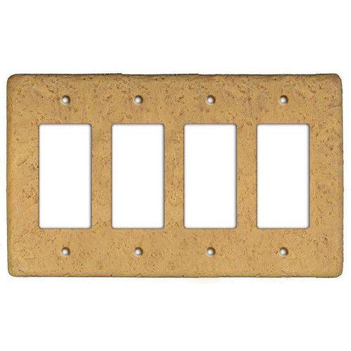 Honey Gold Stone Quad Rocker Switchplate - Wallplatesonline.com