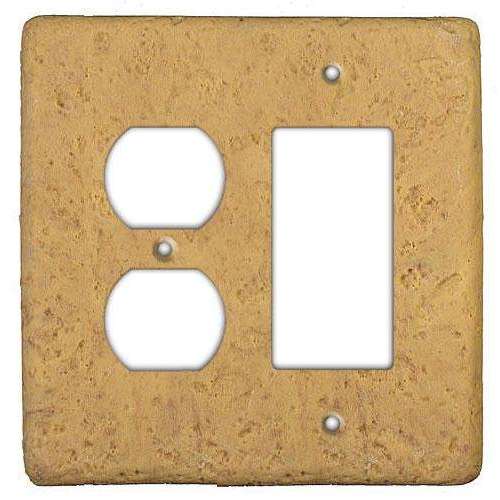 Stonique Honey Gold Stone Duplex / Rocker Switchplate