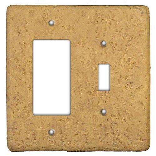 Stonique Honey Gold Stone Toggle / Rocker Switchplate