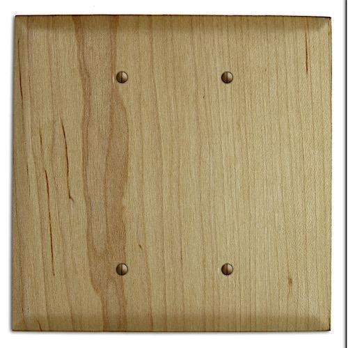 Oversized Discontinued Maple Wood Double Blank Cover Plate