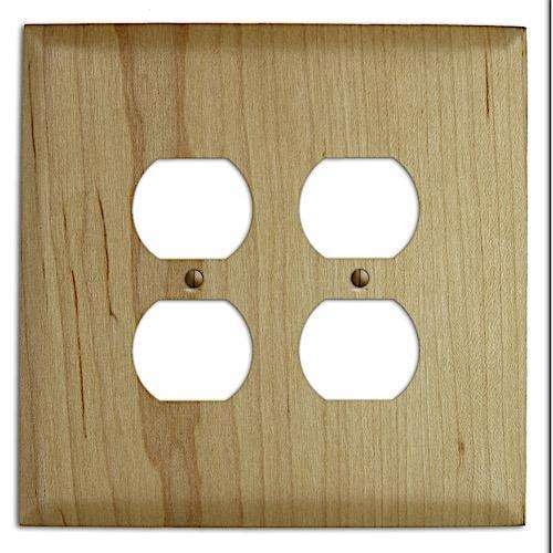 Maple Wood 2 Duplex Outlet Cover Plate:Wallplates.com