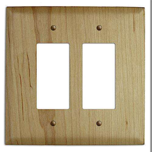 Maple Wood Double Rocker Cover Plate:Wallplates.com