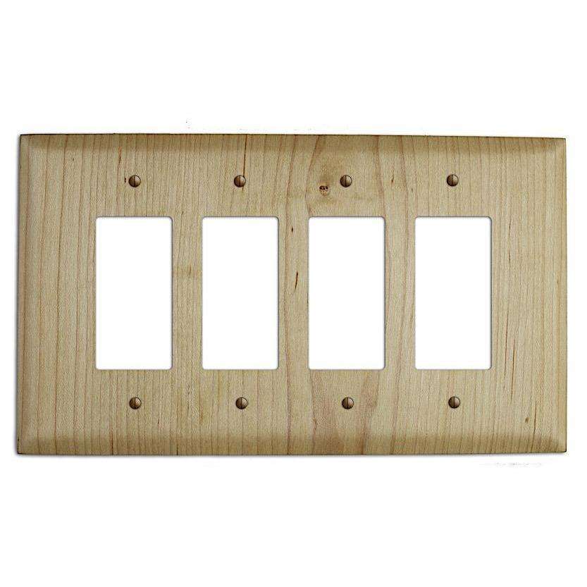 Maple Wood Four rocker Switchplate:Wallplates.com